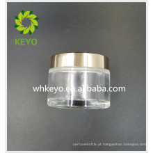 50g 100g rodada frasco de vidro cosmético vazio com torneira caren jar transparente